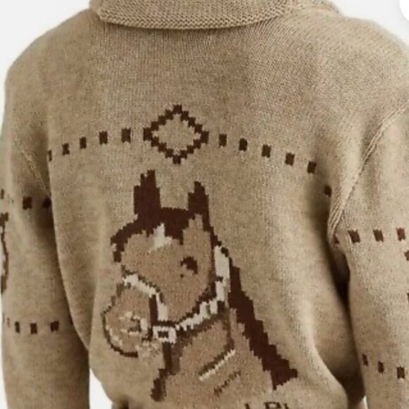 Ralph Lauren Equestrian Intarsia-Knit Cardigan with Horse Motif - Picture 2 of 4